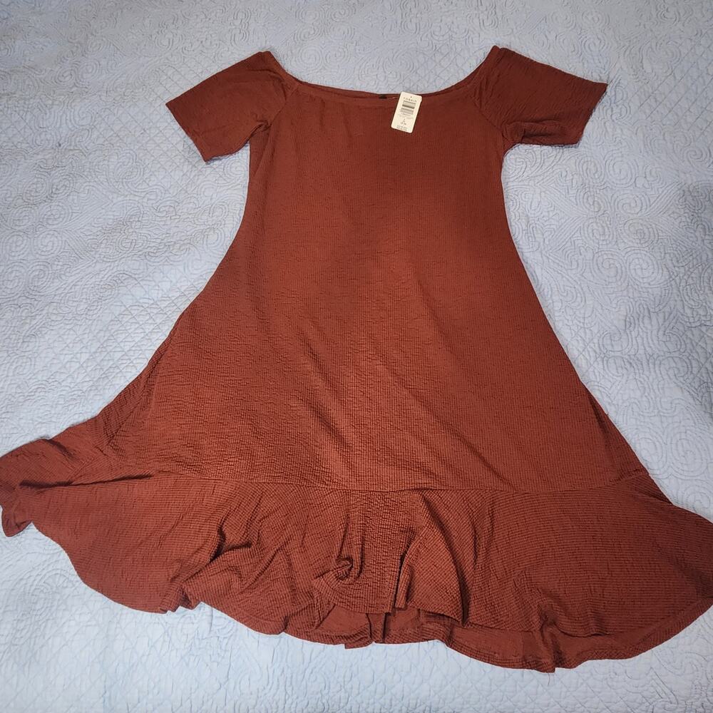 Torrid 2X Dark Red Brown Adjustable Shoulder Dress